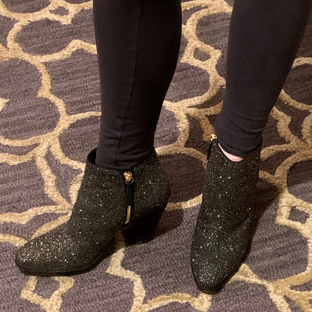 “Sugar Suede Sparkle” ankle booties - Picture 5 of 8